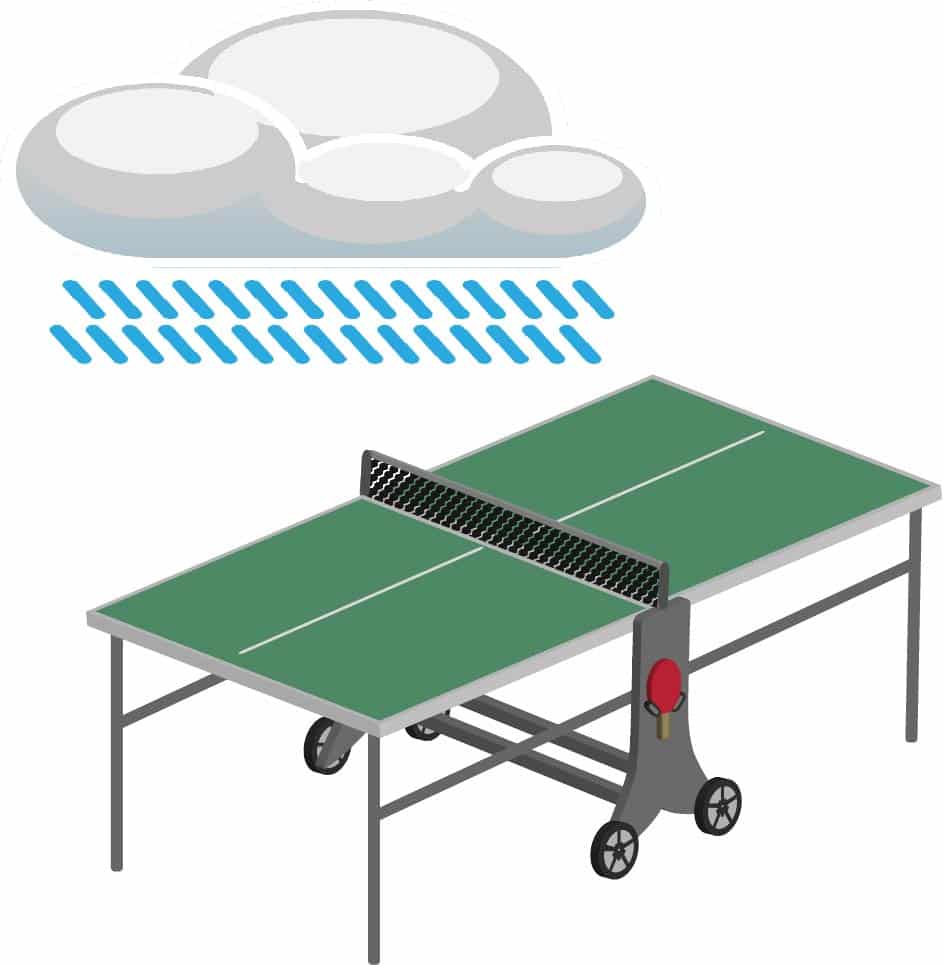 outdoor tischtennisplatte regen